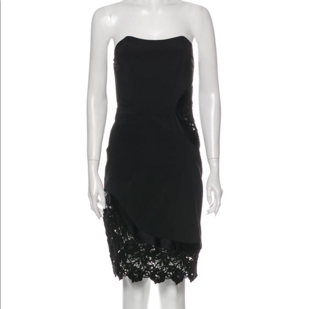 Alexis strapless lace inset mini dress